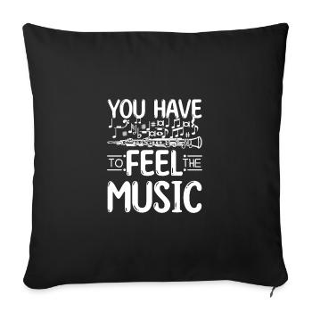 You have to feel the music play oboe - Sofa pillowcase 17,3'' x 17,3'' (45 x 45 cm) - black - Front