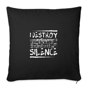 I destroy silence oboe player oboist - Sofa pillowcase 17,3'' x 17,3'' (45 x 45 cm) - black - Front
