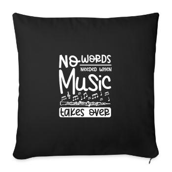No words needed when music takes over oboist - Sofa pillowcase 17,3'' x 17,3'' (45 x 45 cm) - black - Front