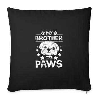 Mon frère Shih Tzu a des pattes - Housse de coussin décorative 45 x 45 cm - noir - Devant