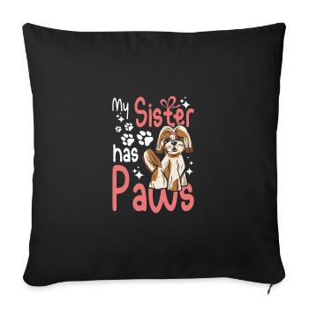 Ma sœur Shih Tzu a des pattes - Housse de coussin décorative 45 x 45 cm - noir - Devant
