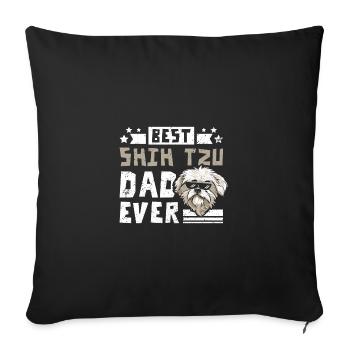 Fête des pères Le meilleur shih tzu papa de tous les temps - Housse de coussin décorative 45 x 45 cm - noir - Devant