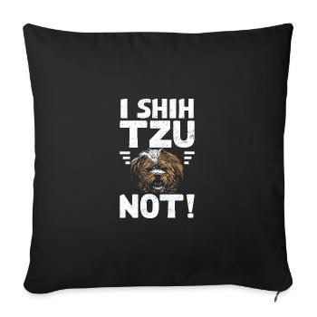 Je ne shih tzu pas ! - Housse de coussin décorative 45 x 45 cm - noir - Devant