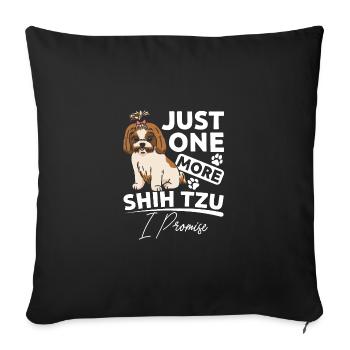 Juste un shih tzu de plus, je vous le promets - Housse de coussin décorative 45 x 45 cm - noir - Devant