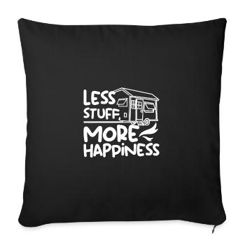 Moins de choses, plus de bonheur Tiny House - Housse de coussin décorative 45 x 45 cm - noir - Devant