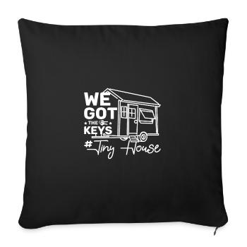 We got the keys tiny house - Sofa pillowcase 17,3'' x 17,3'' (45 x 45 cm) - black - Front