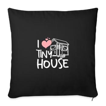 Tiny house builder - Sofa pillowcase 17,3'' x 17,3'' (45 x 45 cm) - black - Front