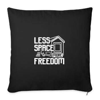 Tiny house, moins d’espace, plus de liberté - Housse de coussin décorative 45 x 45 cm - noir - Devant