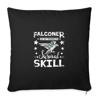Le fauconnier est ma compétence de survie préférée - Housse de coussin décorative 45 x 45 cm - noir - Devant
