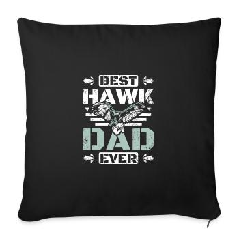 Fathers day Falconer best hawk dad ever - Sofa pillowcase 17,3'' x 17,3'' (45 x 45 cm) - black - Front