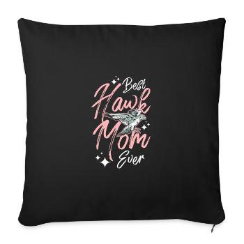 Mothers day Falconer best hawk mom ever - Sofa pillowcase 17,3'' x 17,3'' (45 x 45 cm) - black - Front
