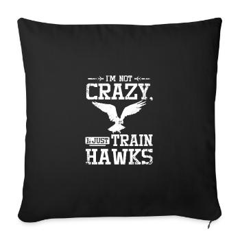 I'm not crazy I just train hawks Falconer - Sofa pillowcase 17,3'' x 17,3'' (45 x 45 cm) - black - Front