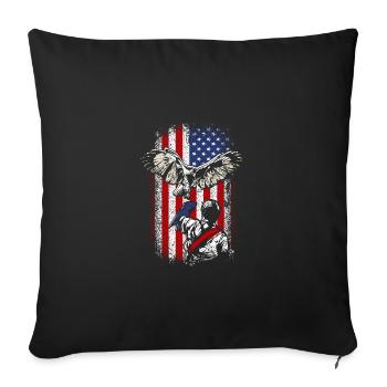 Usa american flag 4th of july falconer - Sofakissenbezug 45 x 45 cm - Schwarz - Vorne