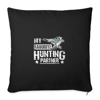 My favorite hunting partner Falconer - Sofakissenbezug 45 x 45 cm - Schwarz - Vorne