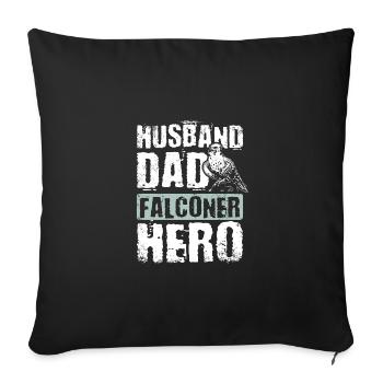 Husband dad falconer hero - Sofakissenbezug 45 x 45 cm - Schwarz - Vorne