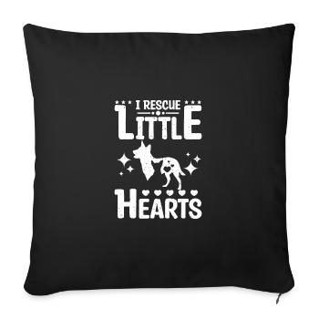 Pet rescue I rescue little hearts - Sofakissenbezug 45 x 45 cm - Schwarz - Vorne