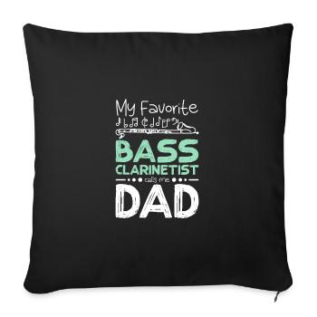 Mon clarinettiste basse préféré m’appelle papa - Housse de coussin décorative 45 x 45 cm - noir - Devant