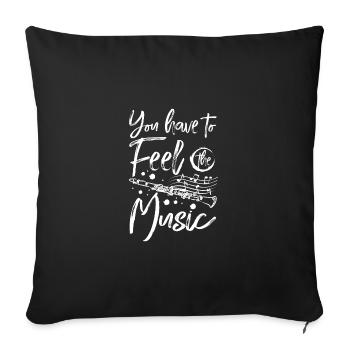 Il faut sentir la musique du clarinettiste - Housse de coussin décorative 45 x 45 cm - noir - Devant