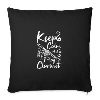 Keep calm and play clarinet - Sofakissenbezug 45 x 45 cm - Schwarz - Vorne
