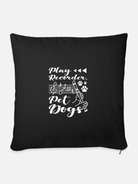 Play recorder pet dogs - Sofakissenbezug 45 x 45 cm - Schwarz