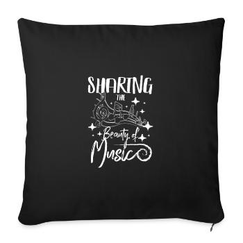 Partager la beauté de la musique - Housse de coussin décorative 45 x 45 cm - noir - Devant