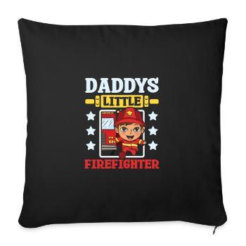 For children daddy's little firefighter - Sofa pillowcase 17,3'' x 17,3'' (45 x 45 cm) - black - Front