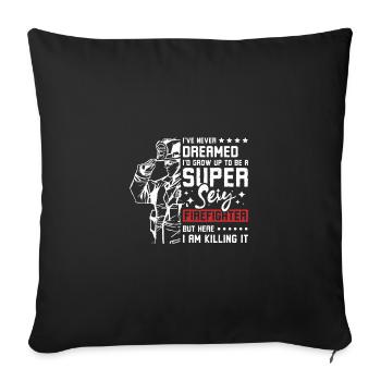 Grandir pour devenir un pompier super sexy - Housse de coussin décorative 45 x 45 cm - noir - Devant