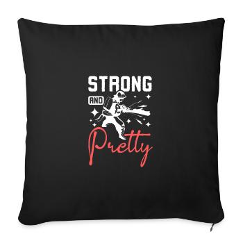 Strong and pretty firewoman - Sofa pillowcase 17,3'' x 17,3'' (45 x 45 cm) - black - Front