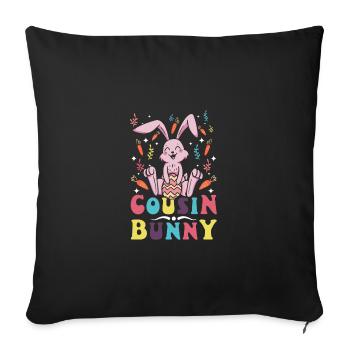 Easter Bunnies Cousin Bunny Crew - Sofakissenbezug 45 x 45 cm - Schwarz - Vorne