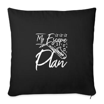 Mon plan d’évasion, jouer du saxophone - Housse de coussin décorative 45 x 45 cm - noir - Devant