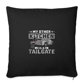 My other kitchen is a tailgate - Sofakissenbezug 45 x 45 cm - Schwarz - Vorne