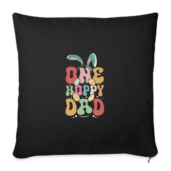 Papa lapin, papa de Pâques, un papa houblonné - Housse de coussin décorative 45 x 45 cm - noir - Devant