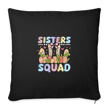 Easter Bunnies sisters Bunny squad - Sofa pillowcase 17,3'' x 17,3'' (45 x 45 cm) - black - Front