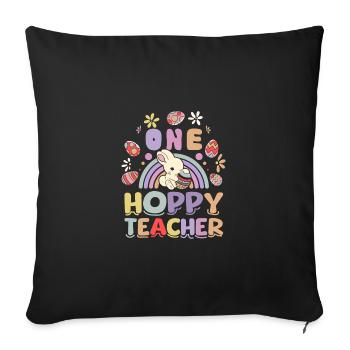 Lapins de Pâques Un professeur de houblonnage - Housse de coussin décorative 45 x 45 cm - noir - Devant