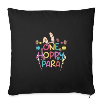 Easter Bunnies One Hoppy Para - Sofa pillowcase 17,3'' x 17,3'' (45 x 45 cm) - black - Front