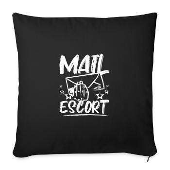 Funny Mail lady Mail escort - Sofa pillowcase 17,3'' x 17,3'' (45 x 45 cm) - black - Front