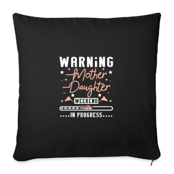 Week-end Mère Fille en cours - Housse de coussin décorative 45 x 45 cm - noir - Devant