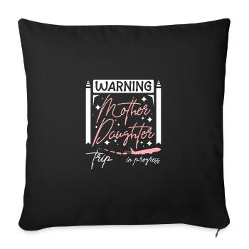 Week-end Mère Fille en cours - Housse de coussin décorative 45 x 45 cm - noir - Devant