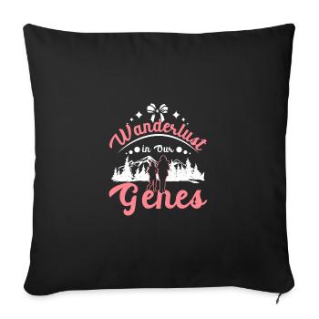 Mère-fille, l’envie de voyager dans nos gènes - Housse de coussin décorative 45 x 45 cm - noir - Devant