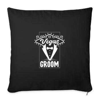 Groomsmen Groom's Vegas groom - Sofa pillowcase 17,3'' x 17,3'' (45 x 45 cm) - black - Front