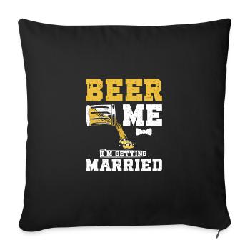 Garçons d’honneur Bière moi je me marie - Housse de coussin décorative 45 x 45 cm - noir - Devant