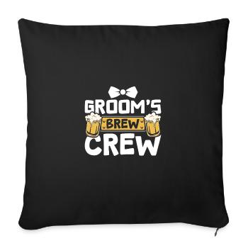 Groom Bridal Wedding Squad Groom's Brew Beer Crew - Sofa pillowcase 17,3'' x 17,3'' (45 x 45 cm) - black - Front