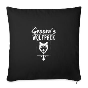 Groom Wedding Squad Party The Groom's Wolfpack - Sofa pillowcase 17,3'' x 17,3'' (45 x 45 cm) - black - Front