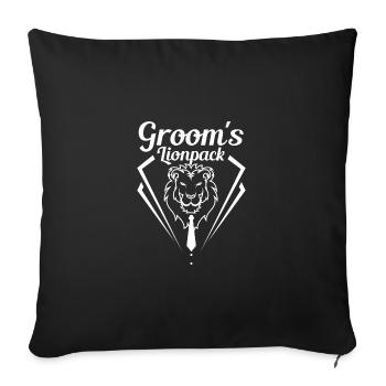 Groom Wedding Squad Party The Groom's Lionpack - Sofa pillowcase 17,3'' x 17,3'' (45 x 45 cm) - black - Front