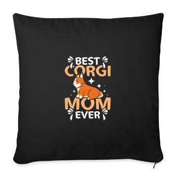 La meilleure maman Corgi de tous les temps - Housse de coussin décorative 45 x 45 cm - noir - Devant
