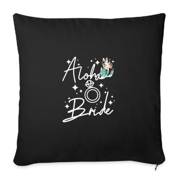 Hawaï Mariage Mariée Demoiselle d’honneur Aloha mariée - Housse de coussin décorative 45 x 45 cm - noir - Devant