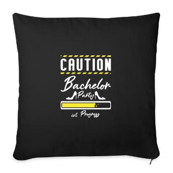 Demoiselle d’honneur Caution Enterrement de vie de garçon en cours - Housse de coussin décorative 45 x 45 cm - noir - Devant