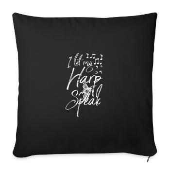 Je laisse parler ma harpe Joueur de harpe - Housse de coussin décorative 45 x 45 cm - noir - Devant