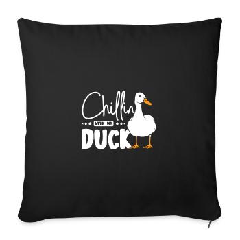 Chillin avec mon canard - Housse de coussin décorative 45 x 45 cm - noir - Devant