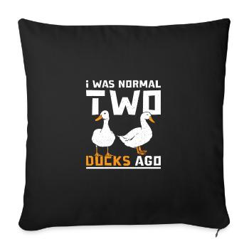 J’étais normal il y a deux canards de compagnie - Housse de coussin décorative 45 x 45 cm - noir - Devant